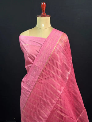 Stylish Semi Tussar Linen Silk Saree