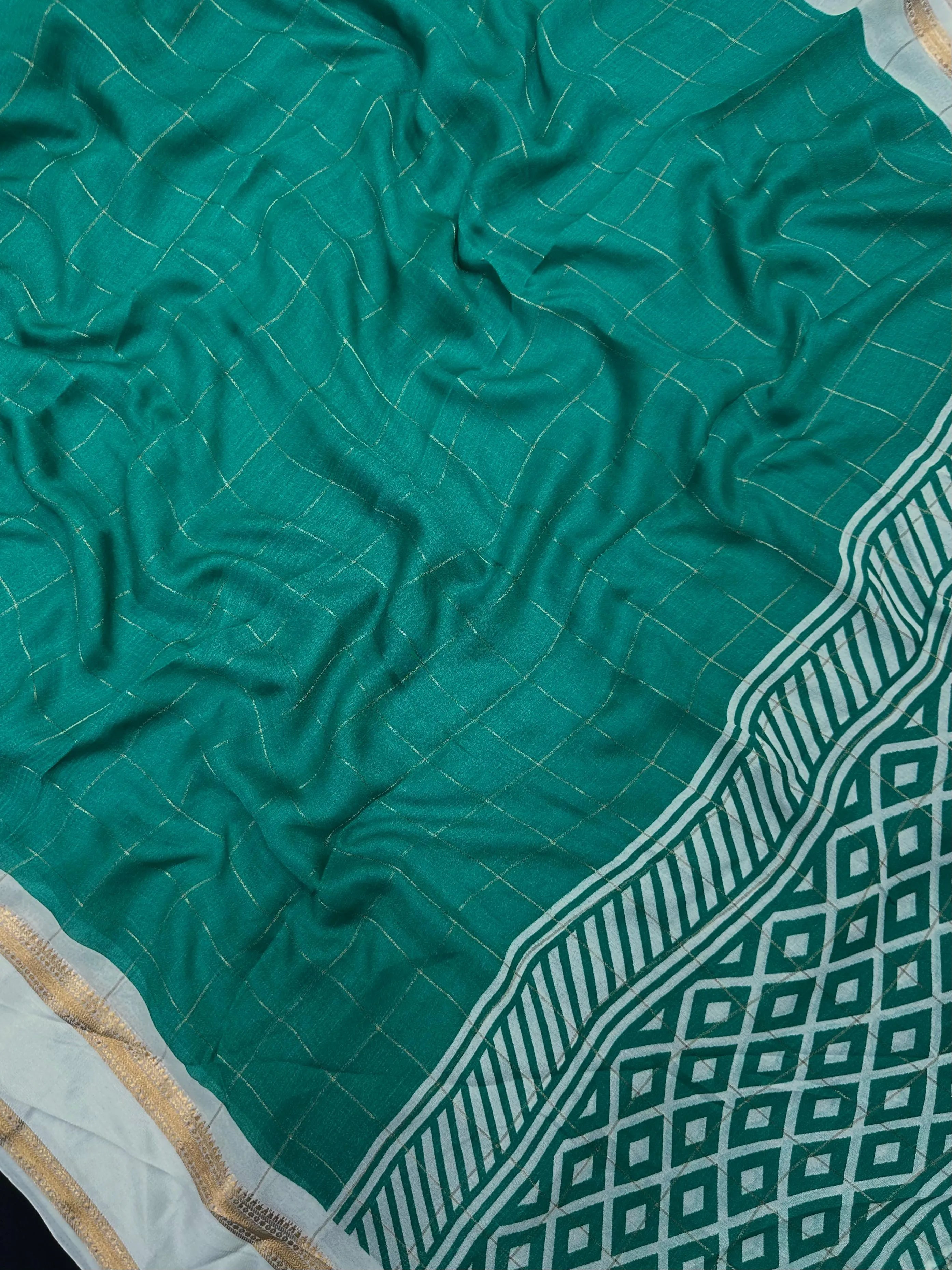 Woman wearing a Lightweight Semi Chiffon Saree with soft drape and airy fabric – perfect for everyday and light festive wear.