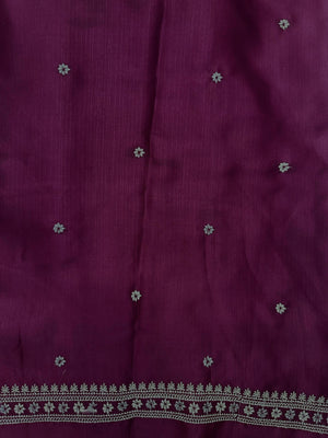 Woman draped in a Linen Silk Saree with natural texture and soft shine – perfect for elegant everyday and office wear.