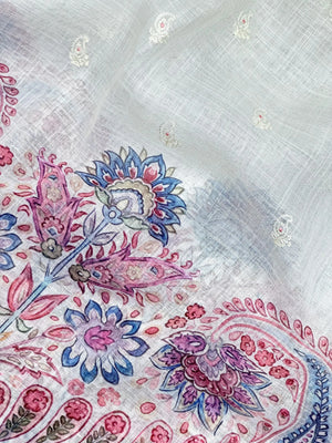 Linen silk saree with light texture and soft sheen – ideal for daily and festive wear