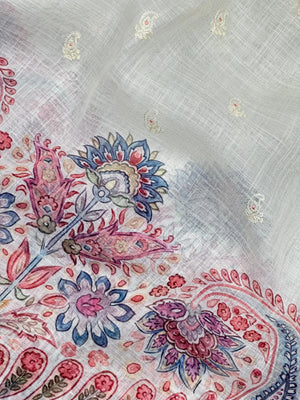 Linen silk saree with light texture and soft sheen – ideal for daily and festive wear