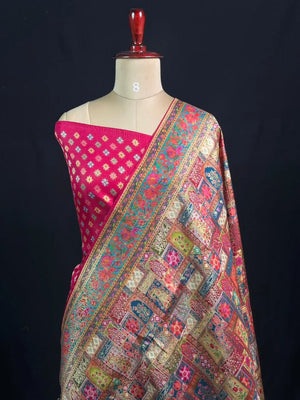 Maharani Collection Semi Pashmina Silk Saree