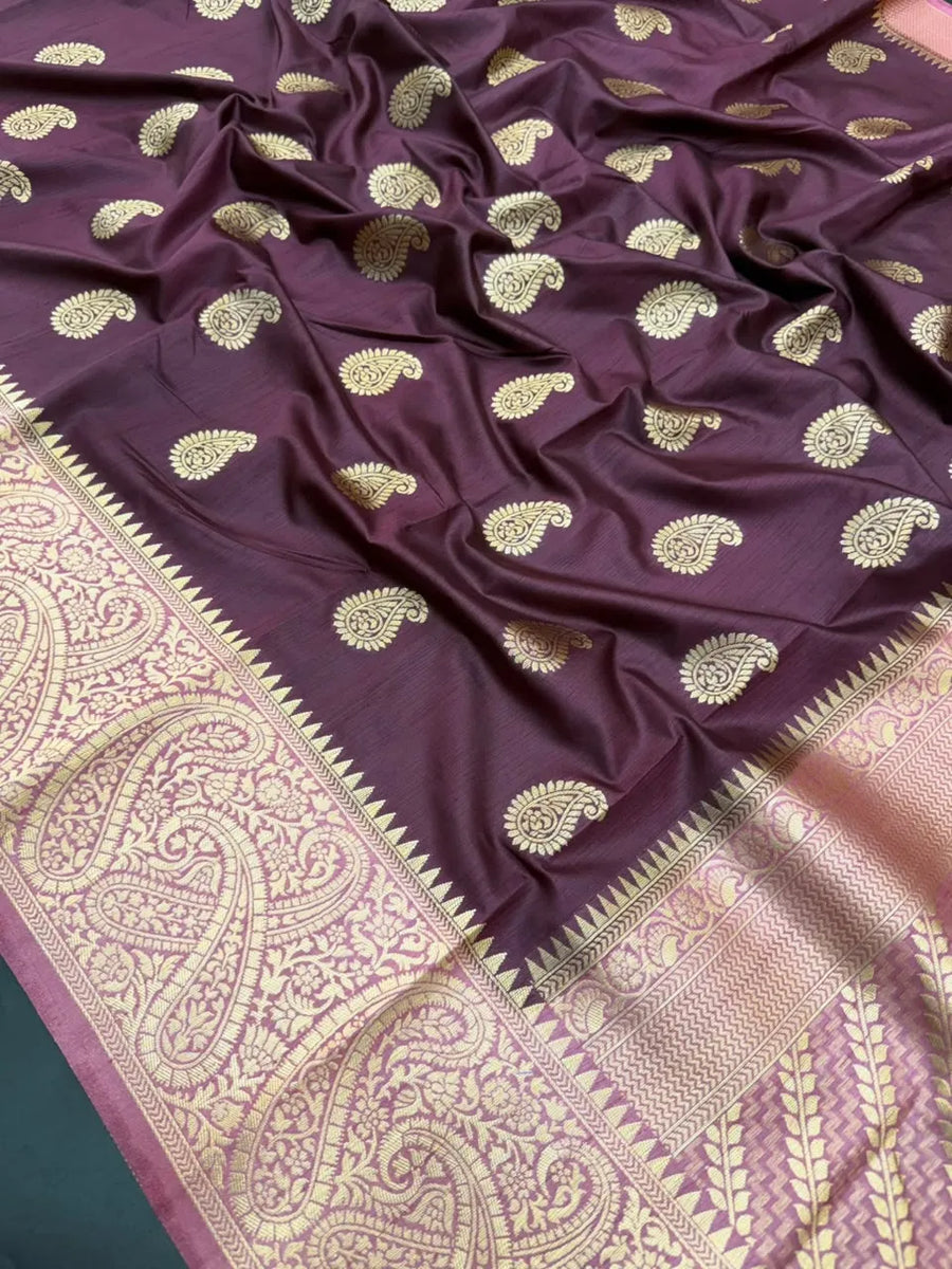 Raw Mango Silk Zari Border Saree