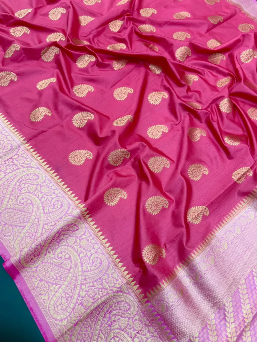 Raw Mango Silk Zari Border Saree