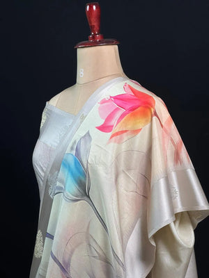 Nature-Inspired Floral Semi Tussar Silk Saree