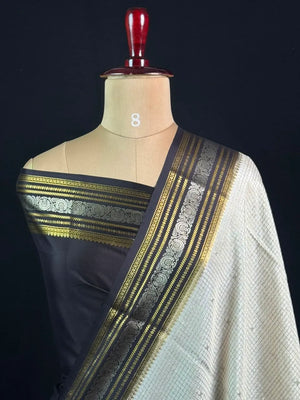 Authentic Pure Mysore Silk-Mungi Checks Star Design
