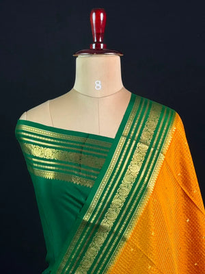 Authentic Pure Mysore Silk-Mungi Checks Star Design
