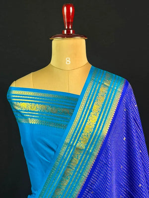 Authentic Pure Mysore Silk-Mungi Checks Star Design