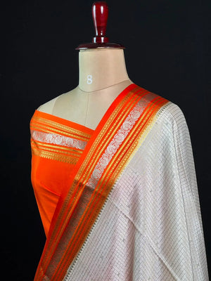 Authentic Pure Mysore Silk-Mungi Checks Star Design