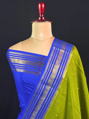 Authentic Pure Mysore Silk-Mungi Checks Star Design