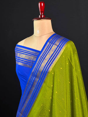 Authentic Pure Mysore Silk-Mungi Checks Star Design
