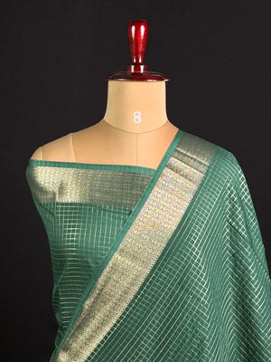 Semi Crepe Silk Saree with Classic Checks
