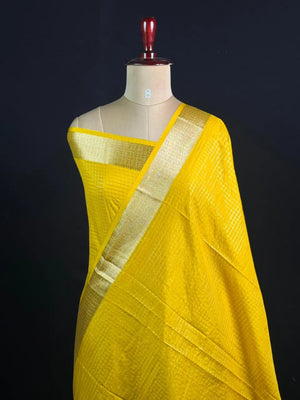 Semi Crepe Silk Saree with Classic Checks