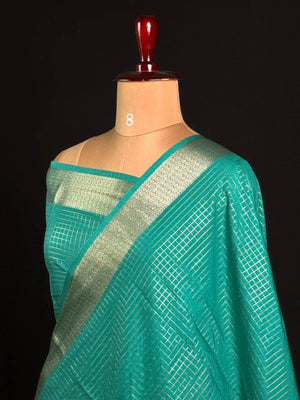 Semi Crepe Silk Saree with Classic Checks