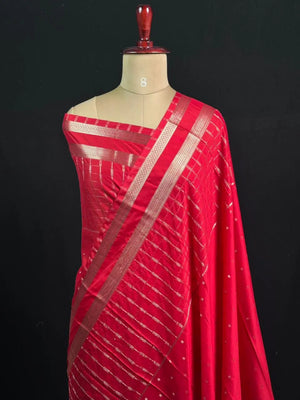 Stylish Semi Mysore Silk Saree with Traditional Chex Design