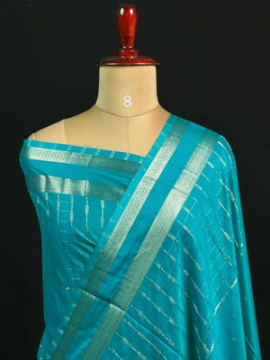 Stylish Semi Mysore Silk Saree with Traditional Chex Design