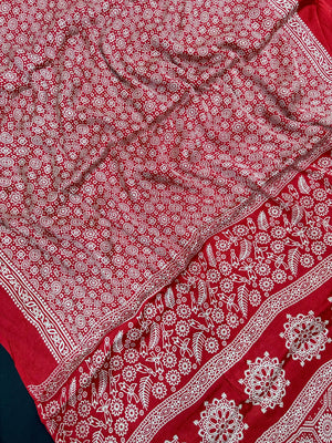 Modal printed saree with soft drape and vibrant digital prints – perfect for casual or office wear