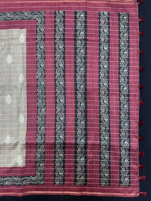 Classic Natural Tussar Silk Saree-Moon in june