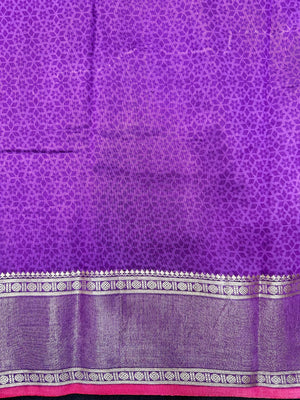Muggum silk saree with traditional zari work and handwoven silk texture – perfect for festive and ethnic wear