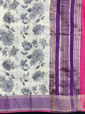 Muggum silk saree with traditional zari work and handwoven silk texture – perfect for festive and ethnic wear