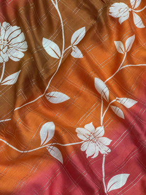 Woman wearing a Musk Cotton Saree with soft, breathable fabric and elegant drape, perfect for office, casual, and festive wear.