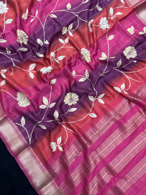 Woman wearing a Musk Cotton Saree with soft, breathable fabric and elegant drape, perfect for office, casual, and festive wear.