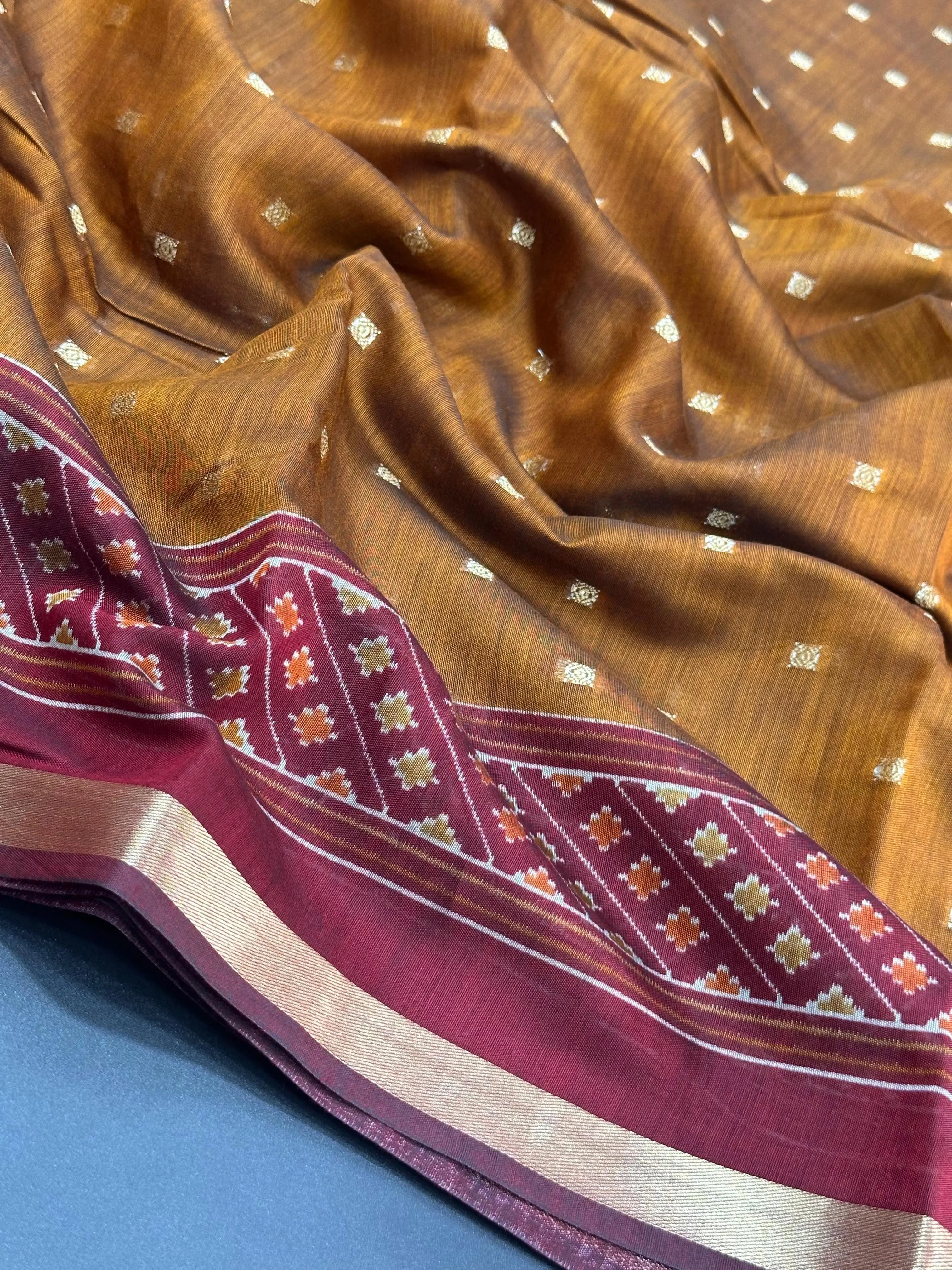 Semi Cotton Silk Saree with Subtle Shine & Comfort-Musk Stripes