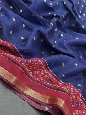 Semi Cotton Silk Saree with Subtle Shine & Comfort-Musk Stripes