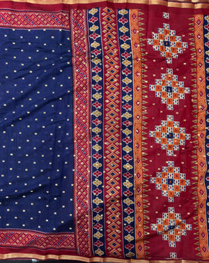 Semi Cotton Silk Saree with Subtle Shine & Comfort-Musk Stripes