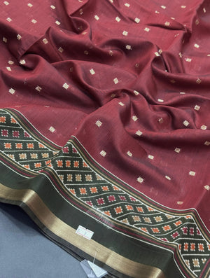 Semi Cotton Silk Saree with Subtle Shine & Comfort-Musk Stripes