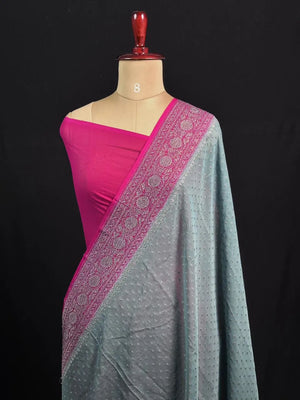 Exclusive Designer Pure Georgette Saree with Intricate Neem Zari
