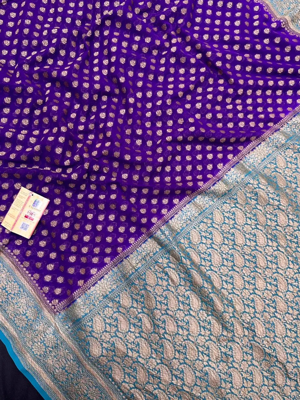 Pure Khaddi Georgette Saree with Rich Weaving Design (Offer 23)