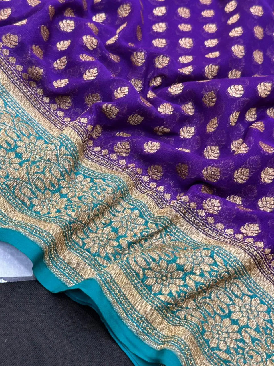 Pure Khaddi Georgette Saree with Rich Weaving Design (Offer 23)