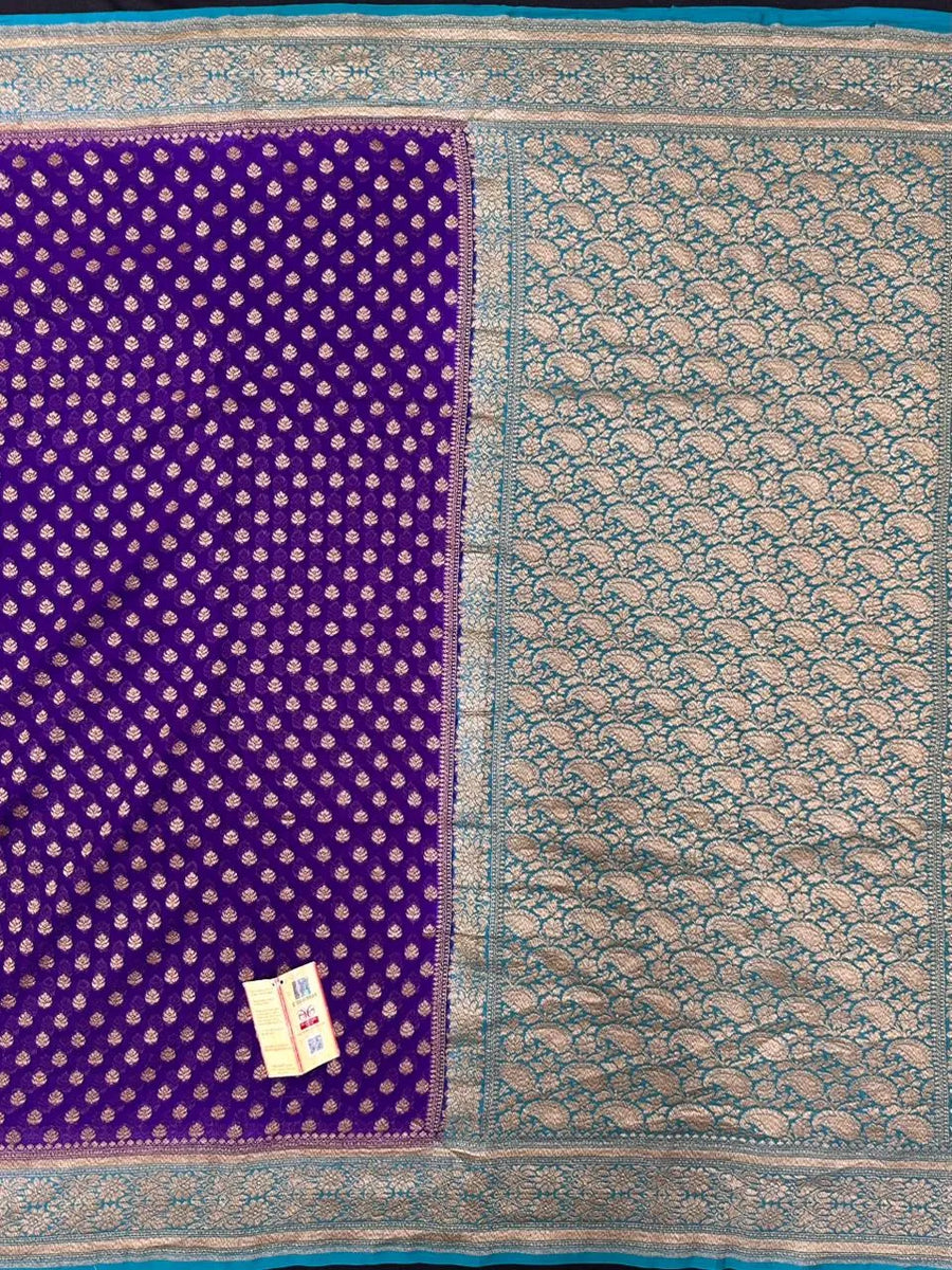 Pure Khaddi Georgette Saree with Rich Weaving Design (Offer 23)