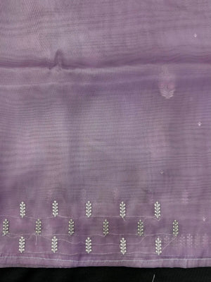 Woman wearing a sheer Organza Saree with elegant detailing and soft flow, perfect for festive events and stylish ethnic occasions.