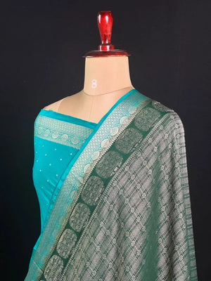 Georgette Saree Zari Weaving & Traditional Floral Border