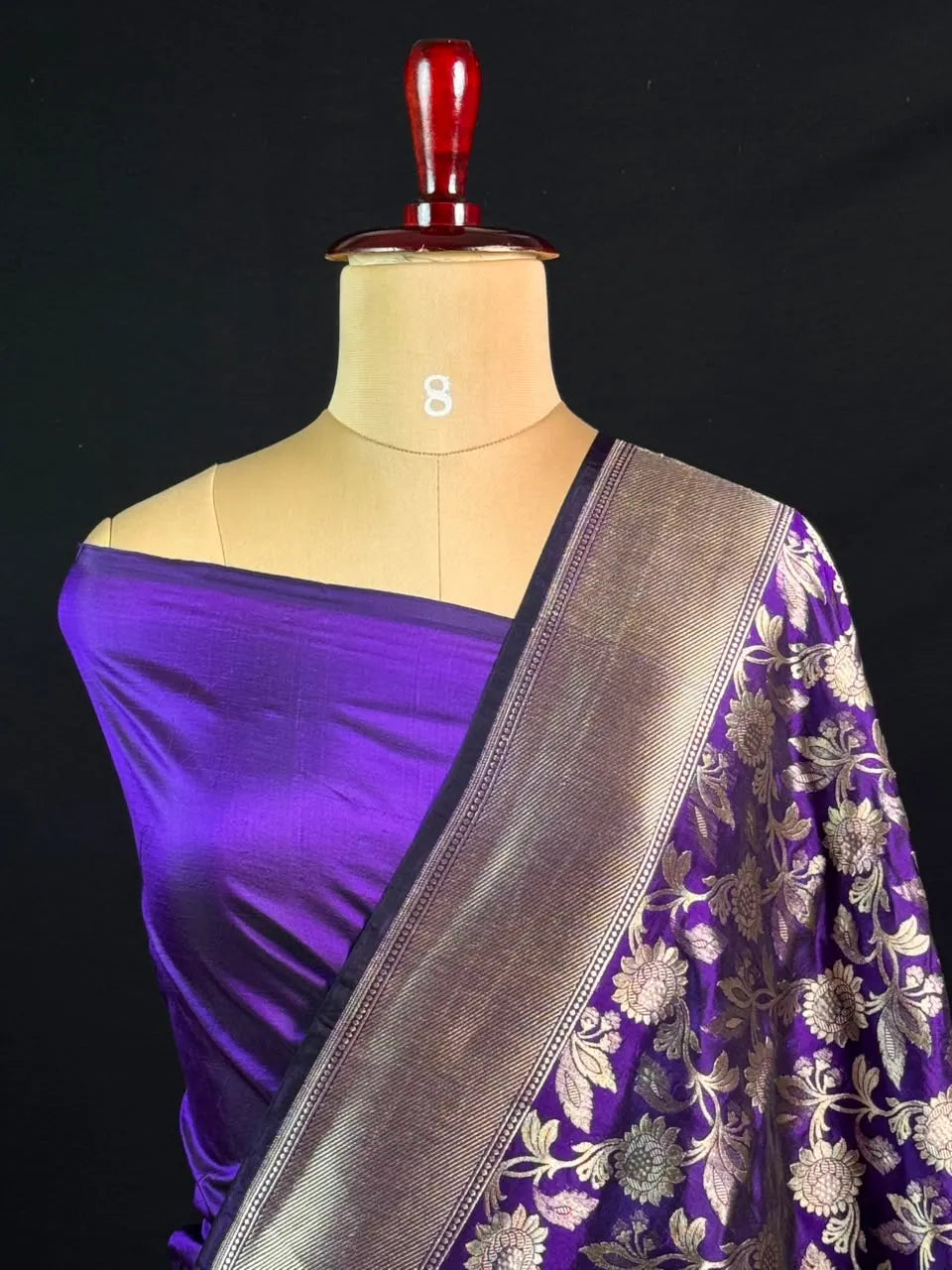 Pure Kataan Silk Saree with Elegant Floral Zari Weaving