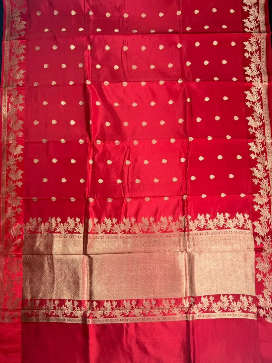 Puna Raw Silk Saree with Zari Border