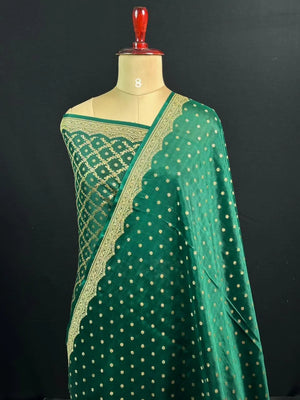 Pure Banarasi Crepe Silk Saree (Small border)