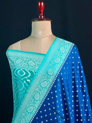 Elegant Handloom Pure Banarasi Crepe Silk Saree