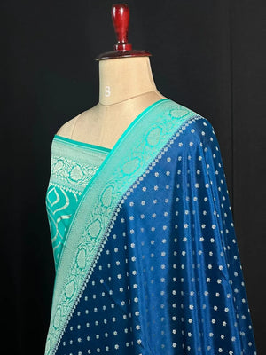 Elegant Handloom Pure Banarasi Crepe Silk Saree