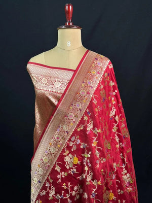 Opulent Tilfi Jaal Pure Kataan Saree