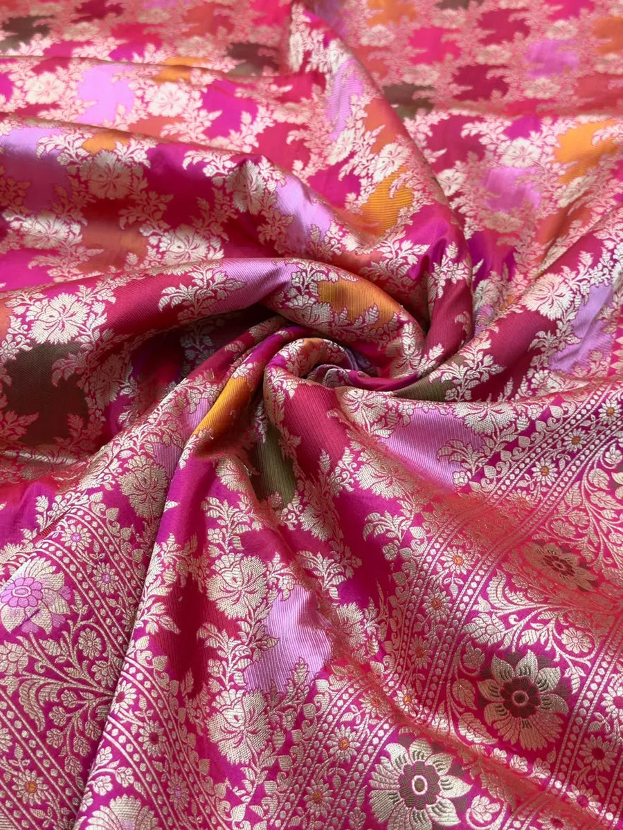 Pure Banarasi Katan Rangart Silk Saree