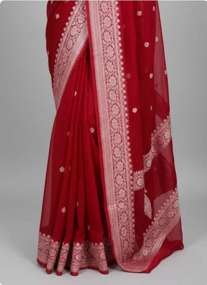 Banarasi Self-Color Pure Khaddi Chiffon