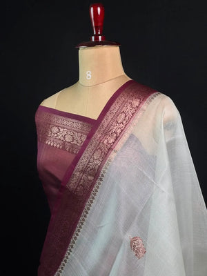 Classic Pure Organza Silk Saree with Exquisite Zari Detailing