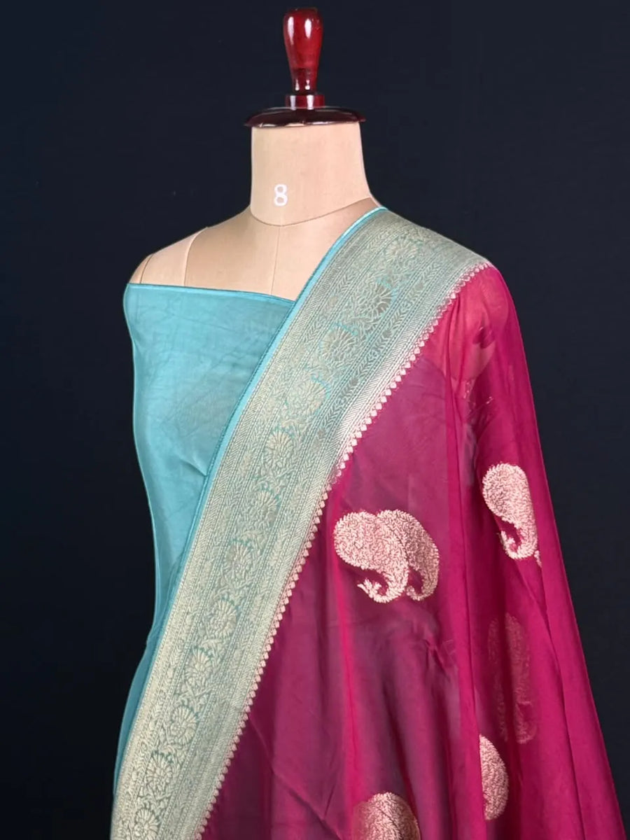 Pure Viscose Semi Banarasi Saree