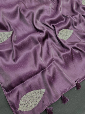 Paper silk saree with crisp finish and elegant sheen – perfect for festive and daily wear