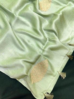 Paper silk saree with crisp finish and elegant sheen – perfect for festive and daily wear