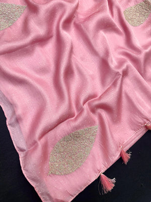 Paper silk saree with crisp finish and elegant sheen – perfect for festive and daily wear