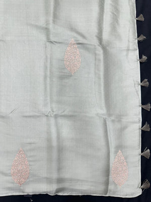 Paper silk saree with crisp finish and elegant sheen – perfect for festive and daily wear